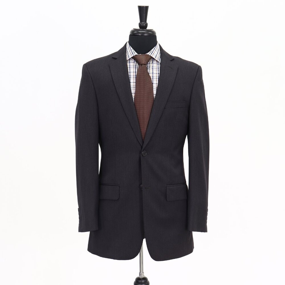 Wilke-Rodriguez 38L Gray Solid 2-Button Sport Coat Blazer Jacket G186